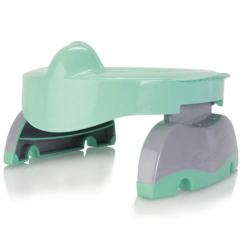  [아마존베스트]Kalencom Potette Plus Premium 2 in 1 Travel Potty and Toilet Seat Trainer Ring with Built in Pee Guard and Easy-Grip Handles (Teal/Gray)