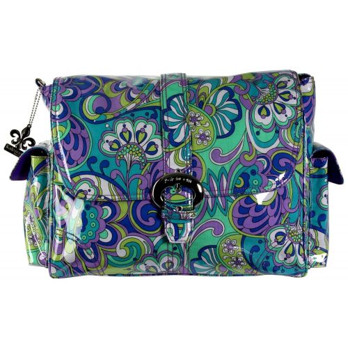  Kalencom Laminated Buckle Bag, Russian Floral Blue