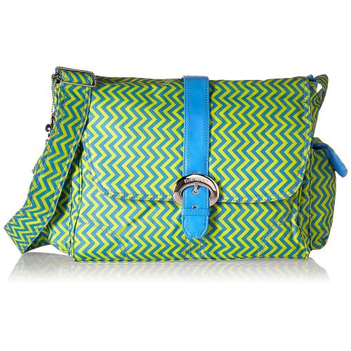  Kalencom Messenger Buckle Diaper Bag, Wiggly Stripes Ocean