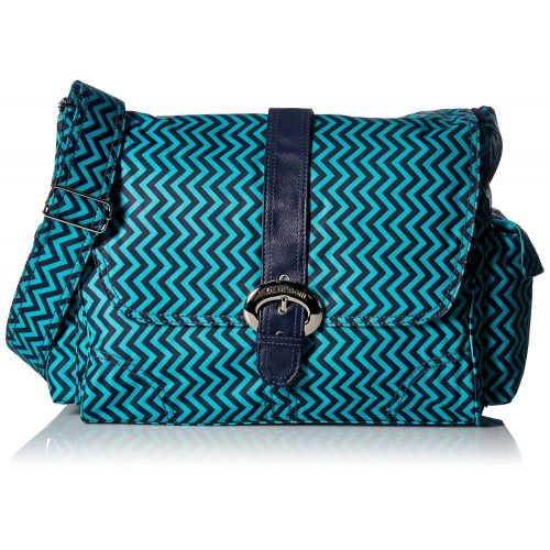  Kalencom Messenger Buckle Diaper Bag, Wiggly Stripes Ocean