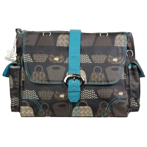  Kalencom Messenger Buckle Diaper Bag, Wiggly Stripes Ocean