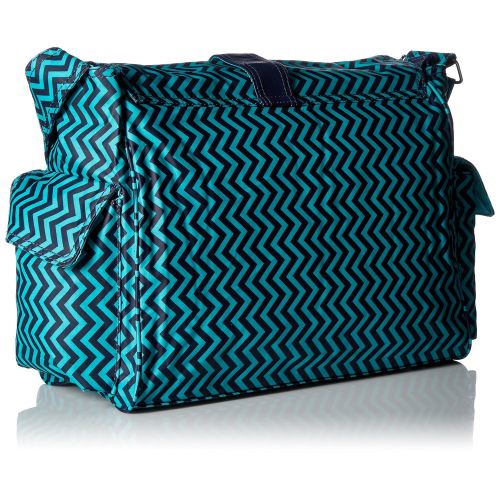 Kalencom Messenger Buckle Diaper Bag, Wiggly Stripes Ocean