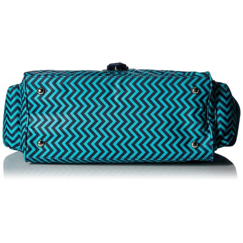  Kalencom Messenger Buckle Diaper Bag, Wiggly Stripes Ocean