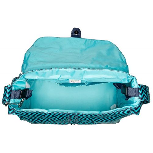  Kalencom Messenger Buckle Diaper Bag, Wiggly Stripes Ocean