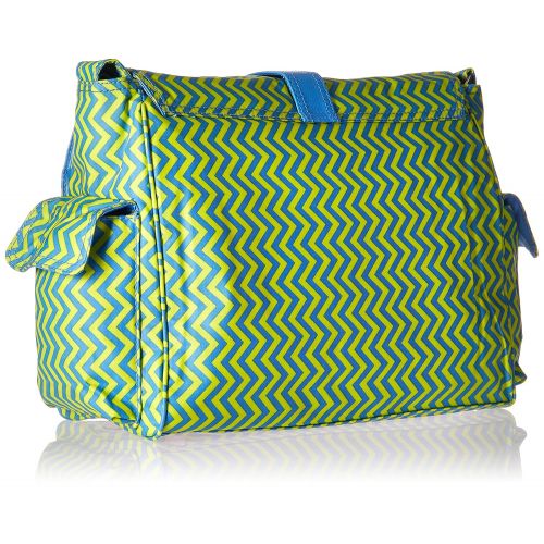  Kalencom Messenger Buckle Diaper Bag, Wiggly Stripes Ocean