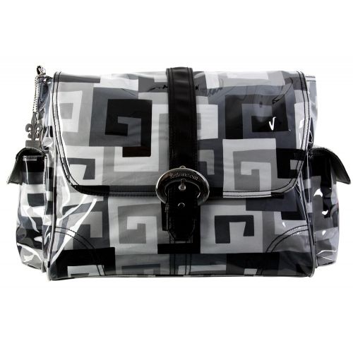  Kalencom Matte Coated Buckle Bag, Maze Black/White