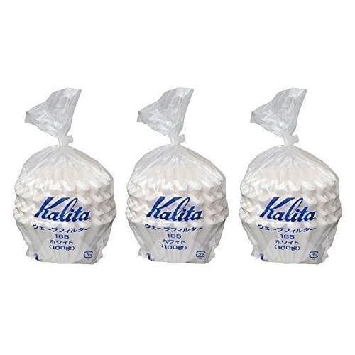  3 X Kalita: Wave Series Wave Filter 185 (2-4 Persons) White. 300 Pieces (Japan Import)