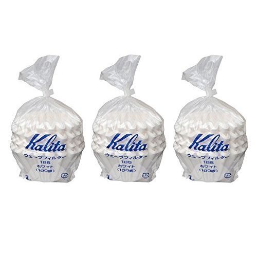  3 X Kalita: Wave Series Wave Filter 185 (2-4 Persons) White. 300 Pieces (Japan Import)