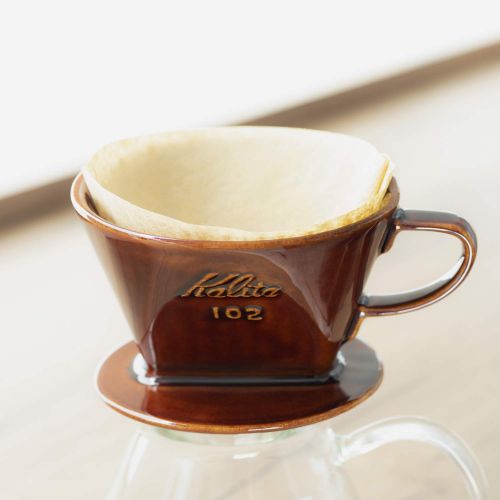  Kalita Ceramic Coffee Dripper (Brown) for 2-4 Cups