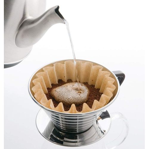  [아마존베스트]Kalita Stainless Steel Wave 155 Coffee Dripper, Size, Silver
