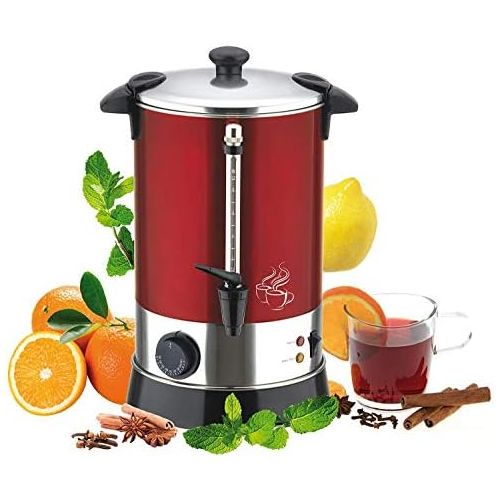  Efbe-Schott Team Kalorik Heissgetrankeautomat fuer Kaffee, Tee und Gluehwein, 6,8 l Fassungsvermoegen, 950 W, Metall/Edelstahl/Kunststoff, Rot/Silber, TKG GW 900