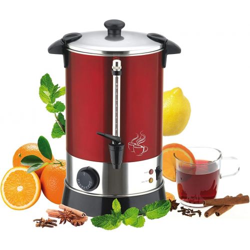  Efbe-Schott Team Kalorik Heissgetrankeautomat fuer Kaffee, Tee und Gluehwein, 6,8 l Fassungsvermoegen, 950 W, Metall/Edelstahl/Kunststoff, Rot/Silber, TKG GW 900