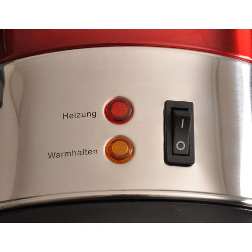  Efbe-Schott Team Kalorik Heissgetrankeautomat fuer Kaffee, Tee und Gluehwein, 6,8 l Fassungsvermoegen, 950 W, Metall/Edelstahl/Kunststoff, Rot/Silber, TKG GW 900