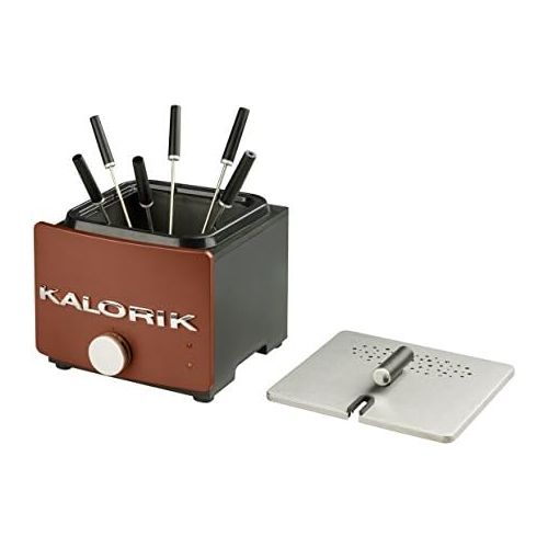  Team Kalorik TKG FT 22 FO AZ 2 in 1 Design-Fondue und Fritteuse, Metall, Kunststoff, Antihaftbeschichtung, 1.3 liters, Aztec