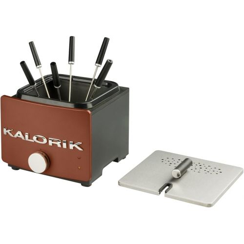  Team Kalorik TKG FT 22 FO AZ 2 in 1 Design-Fondue und Fritteuse, Metall, Kunststoff, Antihaftbeschichtung, 1.3 liters, Aztec