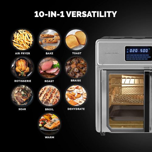  Kalorik MAXX Complete Digital Air Fryer Oven AFO 50253 OW 26 Quart 10-in-1 Countertop Toaster Oven Air Fryer Combo Up to 500° 14 Accessories & 60-recipe Cookbook 21 presets 1750W