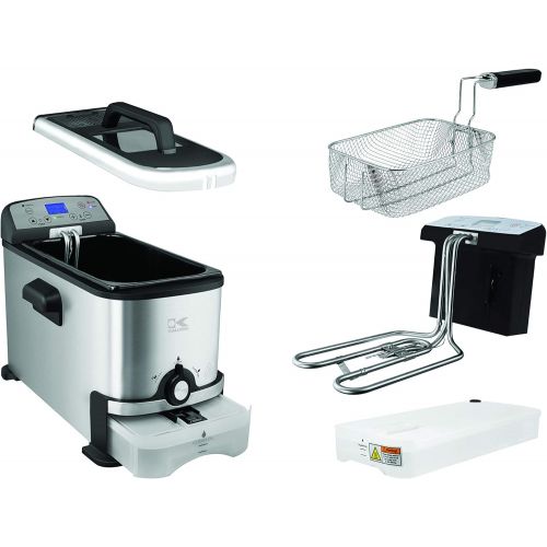  Kalorik Modern Multifunctional Digital Deep Fryer with Oil Filtration - 3.2 Quart, Black