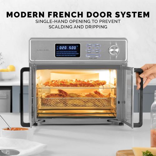  [아마존베스트]Kalorik 26 QT Digital Maxx Air Fryer Oven with 9 Accessories, Roaster, Broiler, Rotisserie, Dehydrator, Oven, Toaster, Pizza Oven and Warmer. Includes Cookbook. Sears up to 500F.