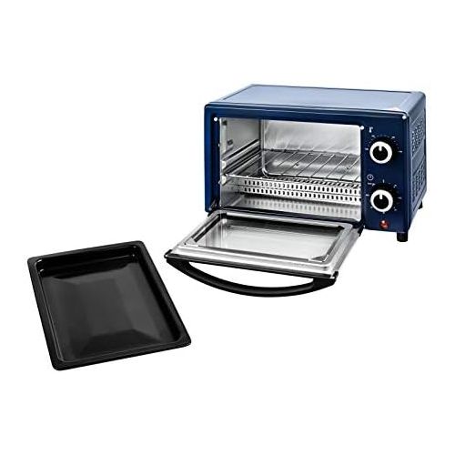  [아마존베스트]Team Kalorik TKG OT 2025 BU 9 Litre Mini Oven with Baking Tray, Grill and Crumb Drawer (0-230°C), 900, 9 Litres, Metallic Blue