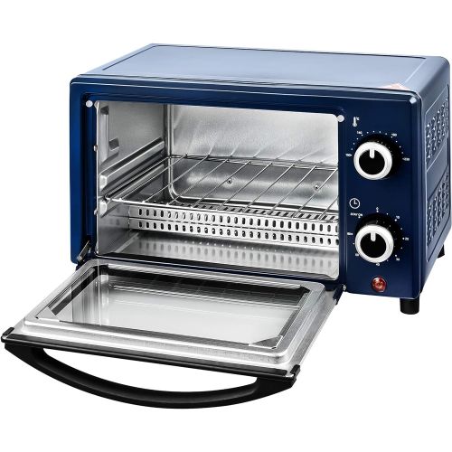  [아마존베스트]Team Kalorik TKG OT 2025 BU 9 Litre Mini Oven with Baking Tray, Grill and Crumb Drawer (0-230°C), 900, 9 Litres, Metallic Blue