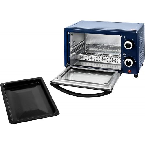  [아마존베스트]Team Kalorik TKG OT 2025 BU 9 Litre Mini Oven with Baking Tray, Grill and Crumb Drawer (0-230°C), 900, 9 Litres, Metallic Blue