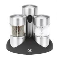 Kalorik Rechargeable Salt and Pepper Grinder Set, Stainless Steel