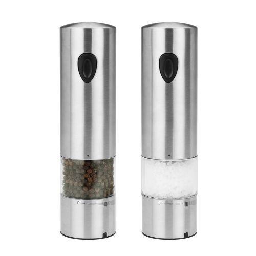  Kalorik Rechargeable Salt and Pepper Grinder Set, Stainless Steel