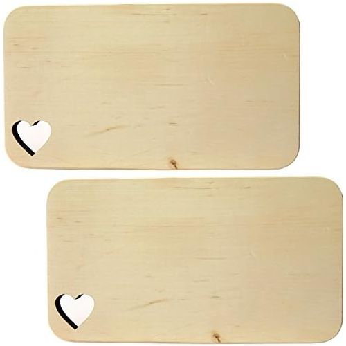  [아마존베스트]Kaltner Prasente Alder Wood Alder Natural Untreated Gift IdeaBread and Butter Board with Heart Motif (Set of 2)