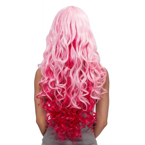  Kalyss 26 Pink Curly Wavy Synthetic Hair Wigs for Women