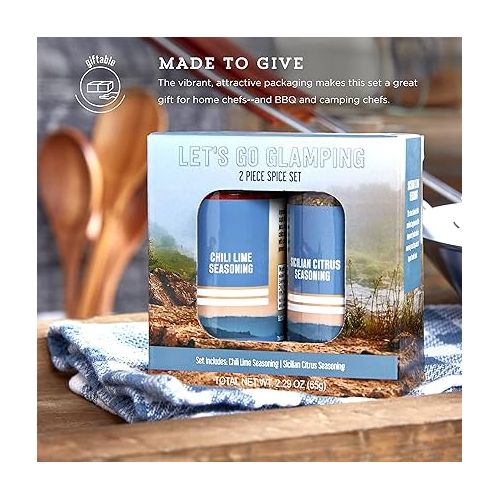 카먼스테인 Kamenstein Let's Go Glamping 2 Piece Camping Spice Set with Removable Sifter Cap