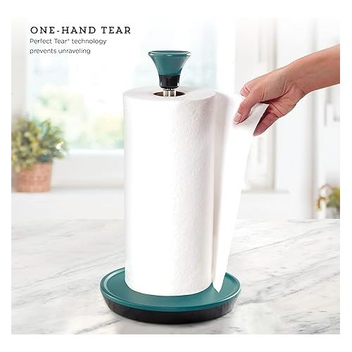 카먼스테인 Kamenstein Perfect Tear Paper Towel Holder, Ocean Teal, 7.5 x 7.5 x 14-Inch