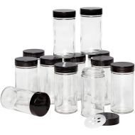 Kamenstein 5244227 Empty Jars With Black Cap, Set Of 12, 3-Ounce