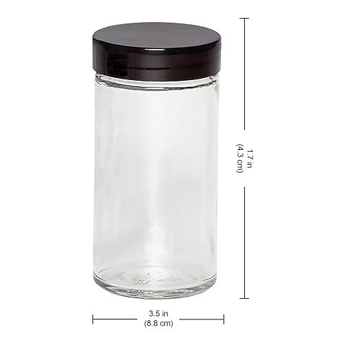카먼스테인 Kamenstein 5244227 Empty Jars With Black Cap, Set Of 12, 3-Ounce