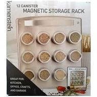 Kamenstein 12 Canister Magnetic Storage Rack Wall Mountable For Kitchen, Office, Crafts & Garage