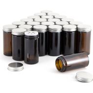 Kamenstein Glass Jars with Removable Sifter Metal Caps, Set of 24, Amber