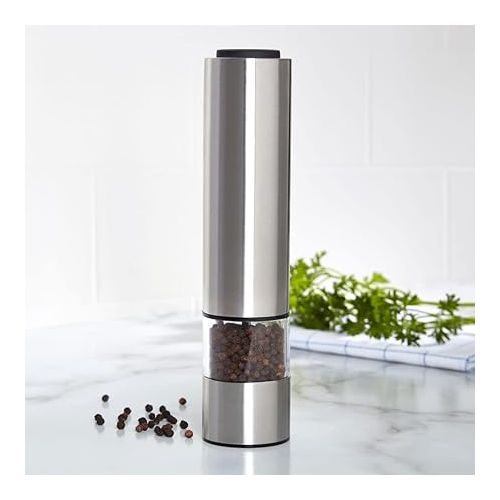 카먼스테인 Kamenstein Battery Operated Grinder Filled with Black Peppercorns, 8.75 Inch