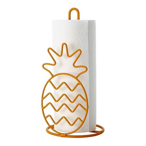 카먼스테인 Kamenstein Pineapple Wire Paper Towel Holder, 12-Inch, Radiant Yellow