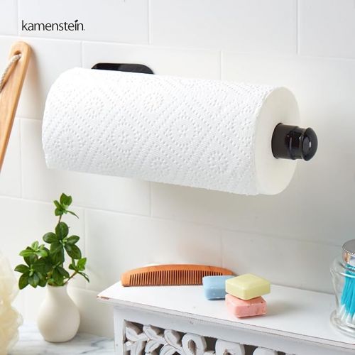 카먼스테인 Kamenstein 5136780 Perfect Tear Patented Wall Mount Paper Towel Holder with Rounded Finial, 14-Inch, Black