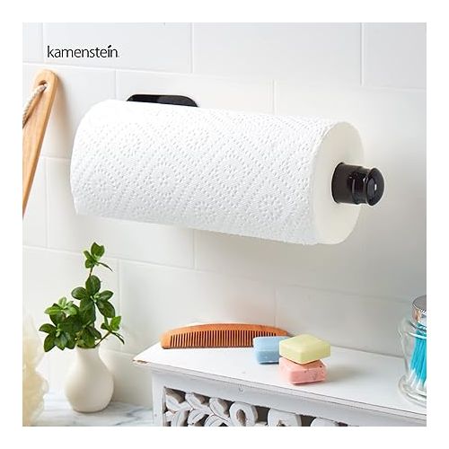 카먼스테인 Kamenstein 5136780 Perfect Tear Patented Wall Mount Paper Towel Holder with Rounded Finial, 14-Inch, Black