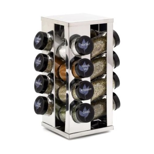 카먼스테인 [아마존베스트]Kamenstein 5084920 Heritage 16-Jar Revolving Countertop Spice Rack Organizer with Free Spice Refills for 5 Years