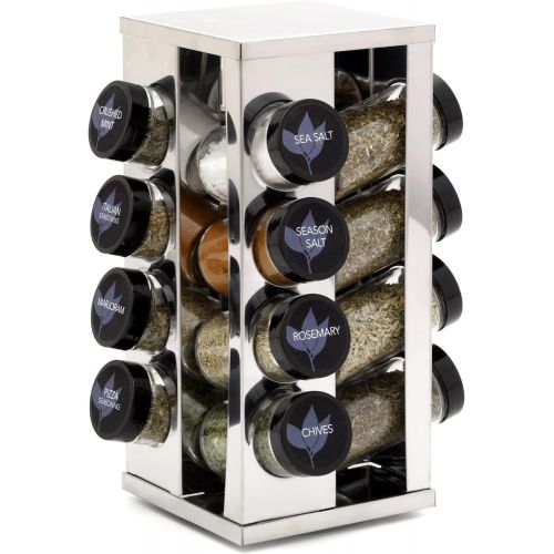 카먼스테인 [아마존베스트]Kamenstein 5084920 Heritage 16-Jar Revolving Countertop Spice Rack Organizer with Free Spice Refills for 5 Years