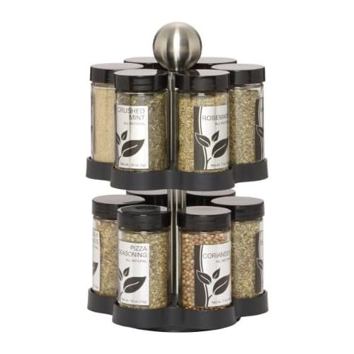 카먼스테인 [아마존베스트]Kamenstein 5108304 Madison 12-Jar Revolving Countertop Spice Rack Organizer with Free Spice Refills for 5 Years