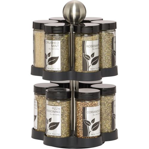 카먼스테인 [아마존베스트]Kamenstein 5108304 Madison 12-Jar Revolving Countertop Spice Rack Organizer with Free Spice Refills for 5 Years