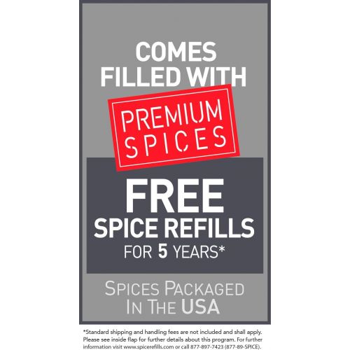 카먼스테인 [아마존베스트]Kamenstein Elite Salt and Pepper Grinder Set with Free Spice Refills for 5 Years, Stainless Steel