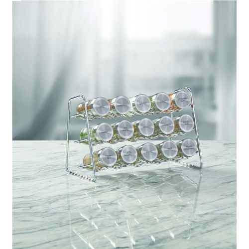 카먼스테인 [아마존베스트]Kamenstein 5221312 Cozzolino 15-Jar Spice Rack, Silver