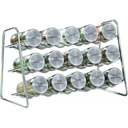 카먼스테인 [아마존베스트]Kamenstein 5221312 Cozzolino 15-Jar Spice Rack, Silver