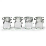 [아마존베스트]Kamenstein Square Glass Jar with Hinge Glass Lid, 4 Piece Set