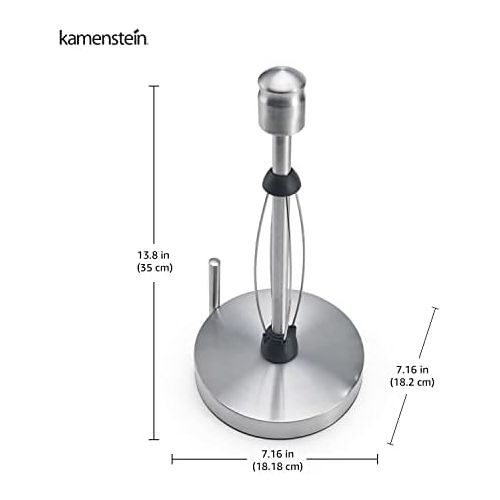 카먼스테인 Kamenstein 5204110 Perfect Tear Patented Countertop Standing Stainless Steel Paper Towel Holder, 13-Inch, Silver