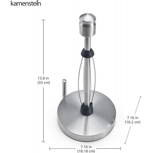 카먼스테인 Kamenstein 5204110 Perfect Tear Patented Countertop Standing Stainless Steel Paper Towel Holder, 13-Inch, Silver