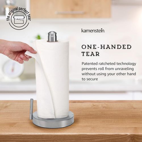 카먼스테인 Kamenstein 5204110 Perfect Tear Patented Countertop Standing Stainless Steel Paper Towel Holder, 13-Inch, Silver